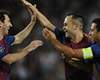 UEFA Champions League: FC Barcelona v FC Viktoria Plzen: Andres Iniesta; Xavi Hernandez, Lionel Messi